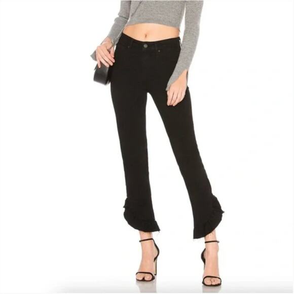 Paige Hoxton High Rise Ankle Jeans in Black Shadow - Picture 1 of 10